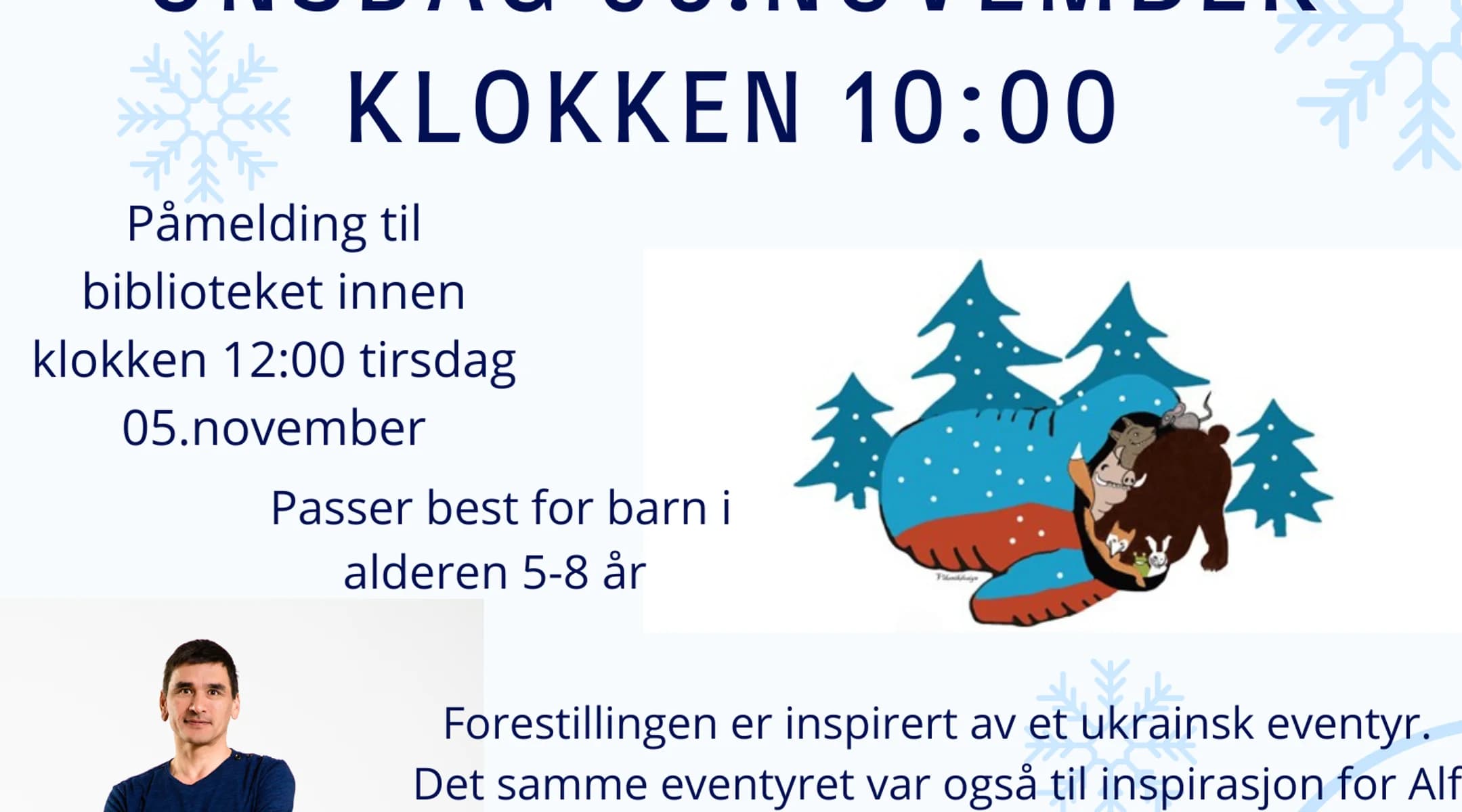 plakat om arrangementet. Når og hvor det skal være.