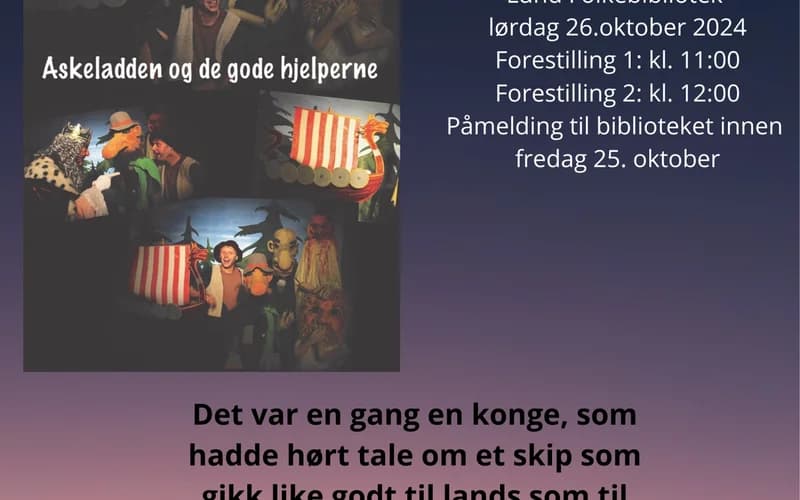 plakat om arrangementet. Når og hvor det skal være.